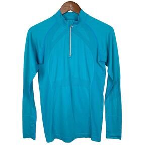 Anique Signature Sun Shirt Long Sleeve Top Blue 1/4 Zip Outdoor Women's M